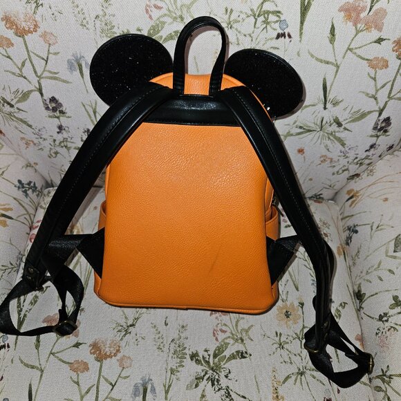Disney Parks Exclusive Halloween Mickey Mouse Pumpkin Loungefly Backpack - Picture 3 of 7